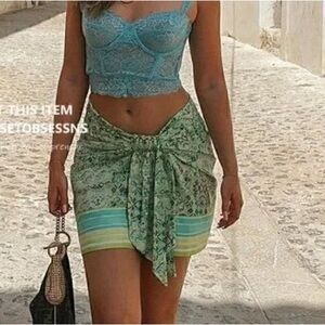 Zara Multicolor Patterned Skirt